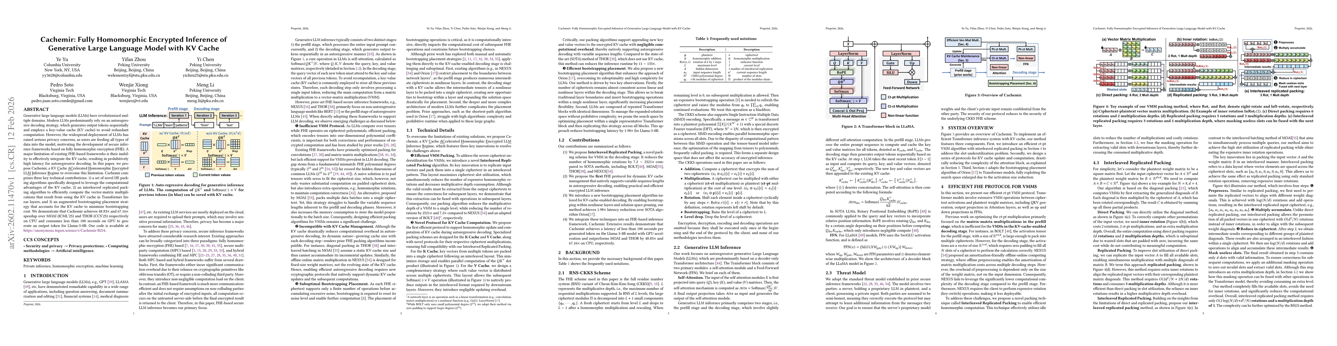 Thumbnail for Cachemir: Fully Homomorphic Encrypted Inference of Generative Large Language Model with KV Cache