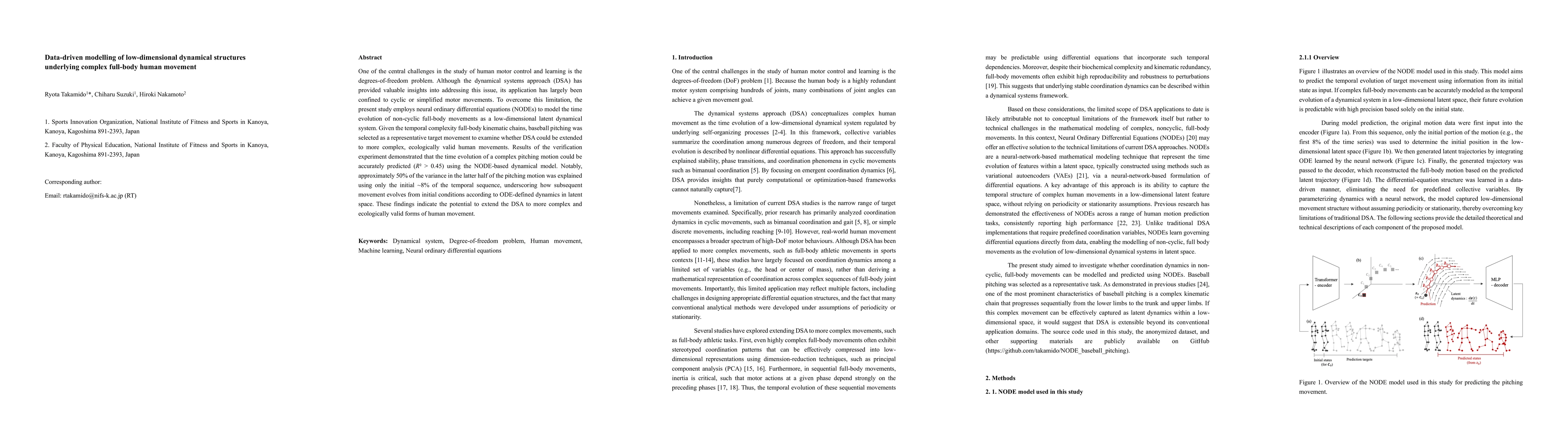 Thumbnail for Data-driven modelling of low-dimensional dynamical structures underlying complex full-body human movement