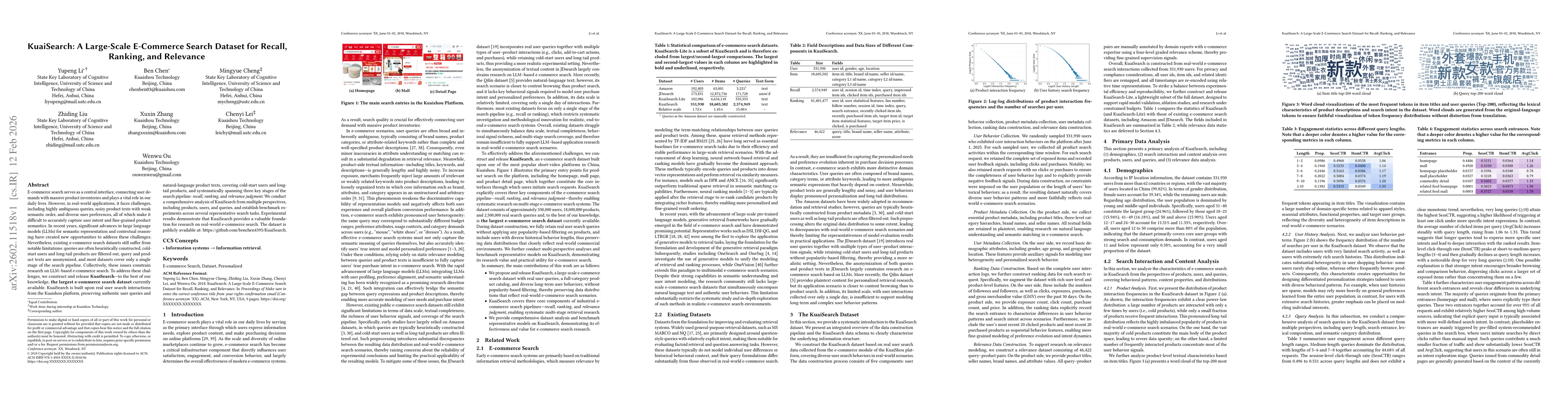 Thumbnail for KuaiSearch: A Large-Scale E-Commerce Search Dataset for Recall, Ranking, and Relevance
