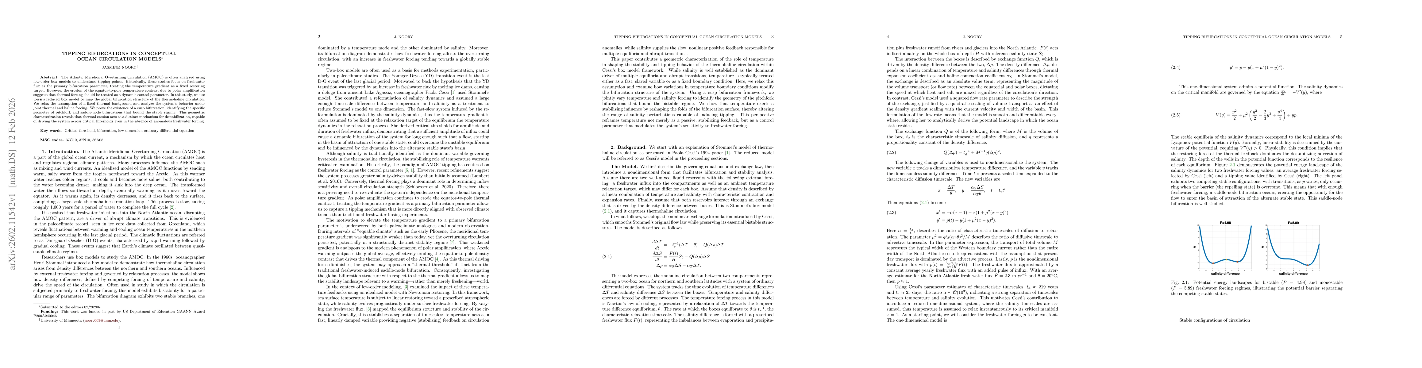 Thumbnail for Tipping Bifurcations in Conceptual Ocean Circulation Models