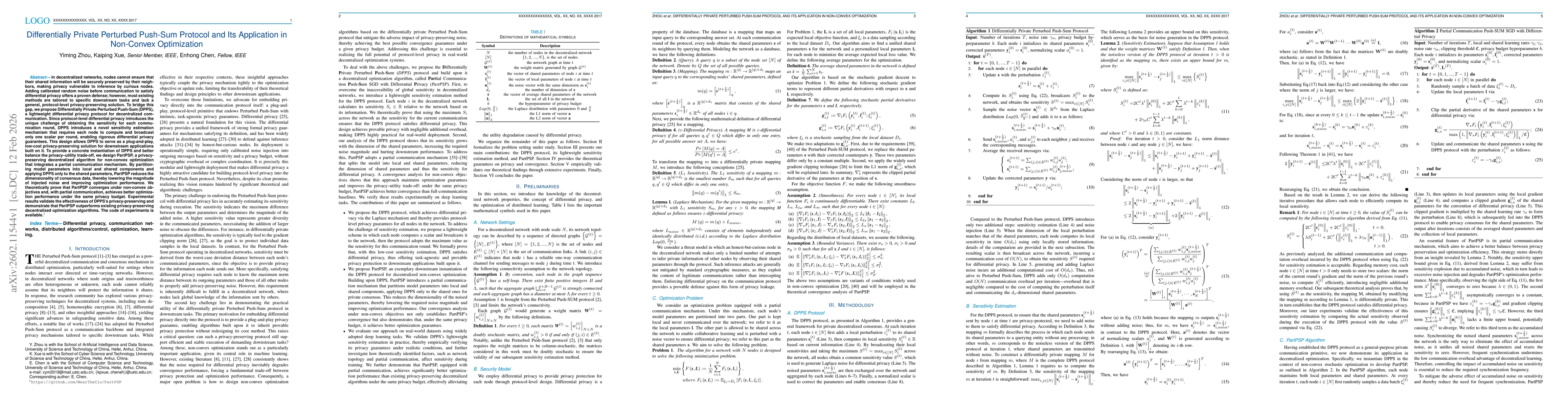 Thumbnail for Differentially Private Perturbed Push-Sum Protocol and Its Application in Non-Convex Optimization