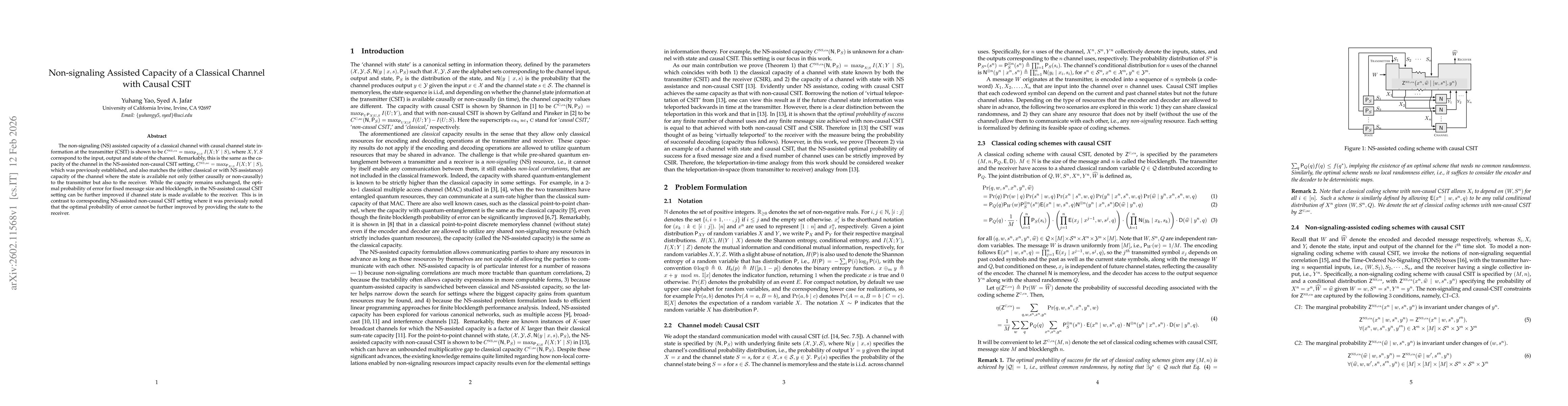 Thumbnail for Non-signaling Assisted Capacity of a Classical Channel with Causal CSIT