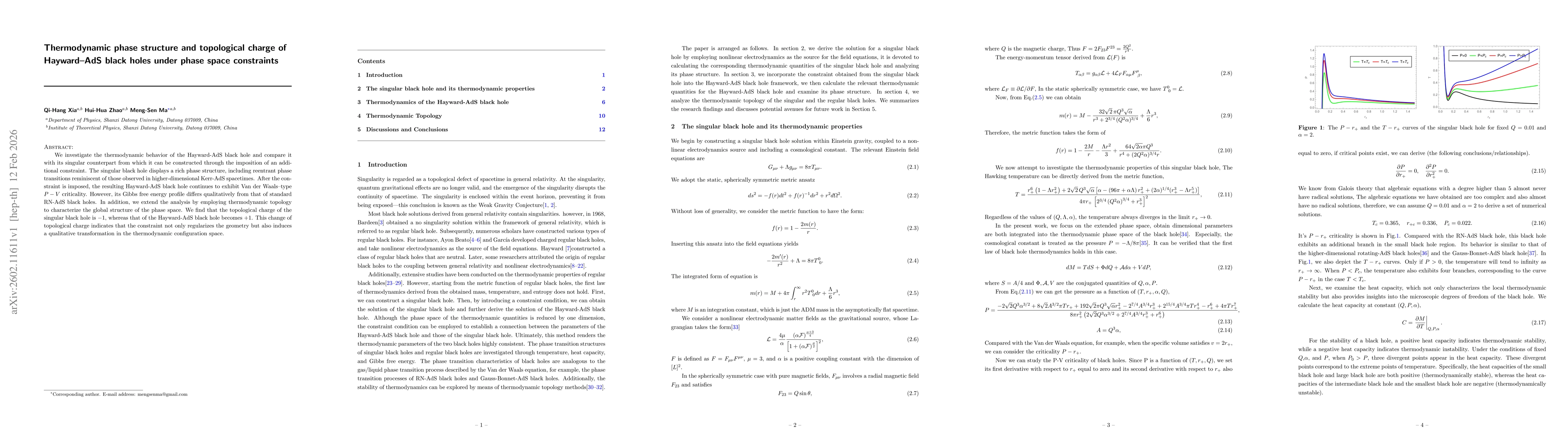 Thumbnail for Thermodynamic phase structure and topological charge of Hayward-AdS black holes under phase space constraints