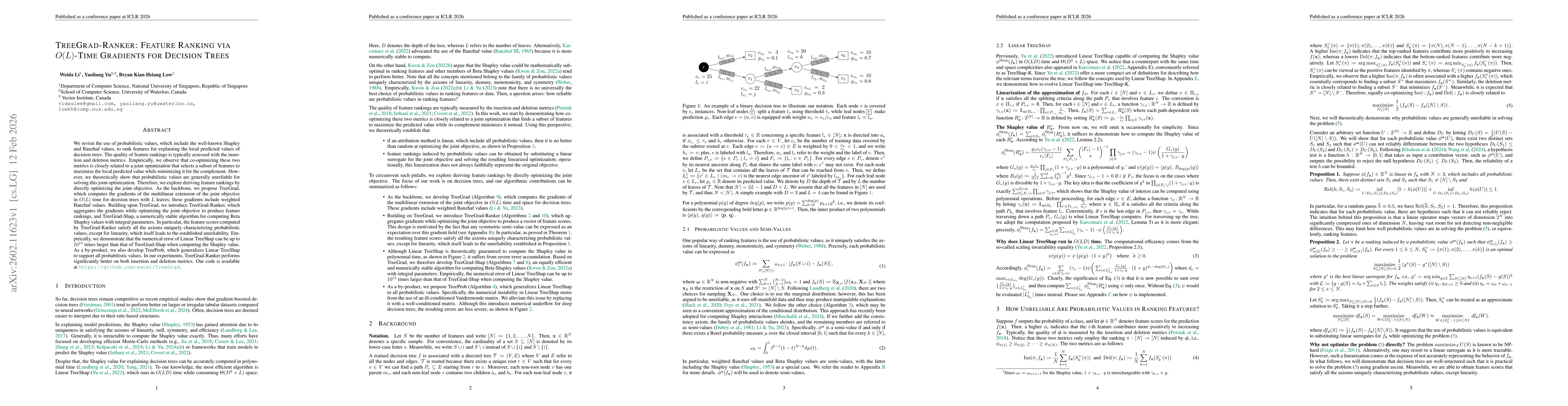 Thumbnail for TreeGrad-Ranker: Feature Ranking via $O(L)$-Time Gradients for Decision Trees