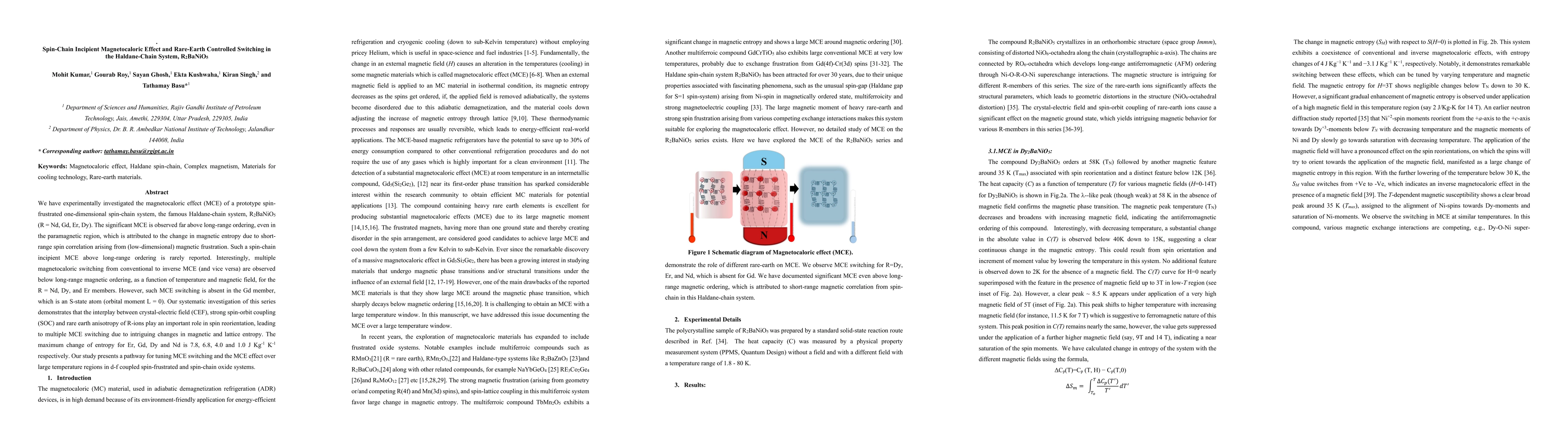 Thumbnail for Spin-Chain Incipient Magnetocaloric Effect and Rare-Earth Controlled Switching in the Haldane-Chain System, R2BaNiO5