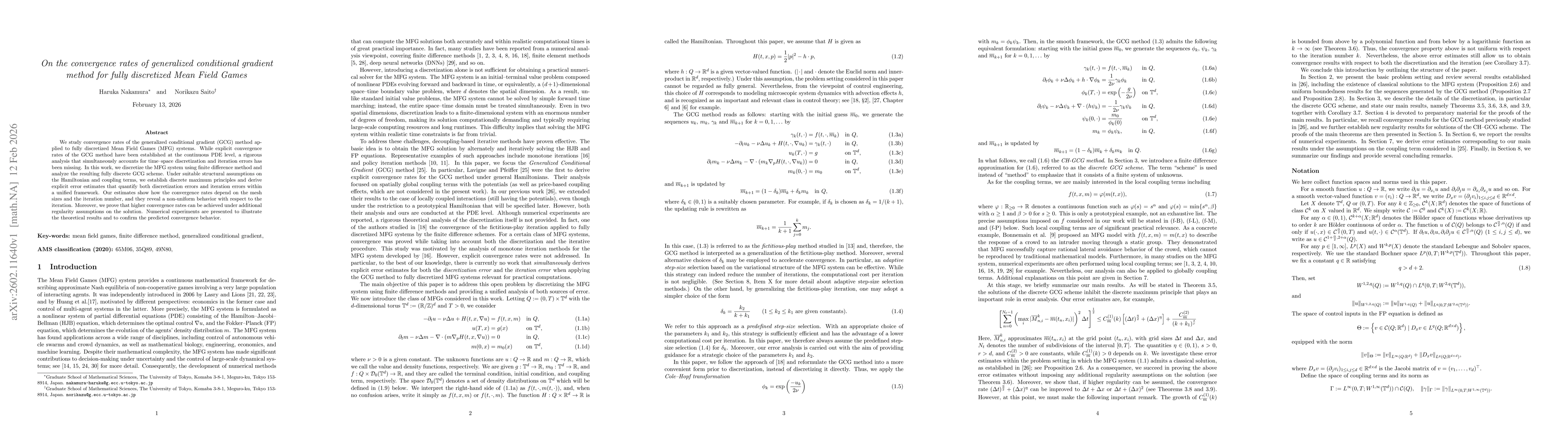 Thumbnail for On the convergence rates of generalized conditional gradient method for fully discretized Mean Field Games