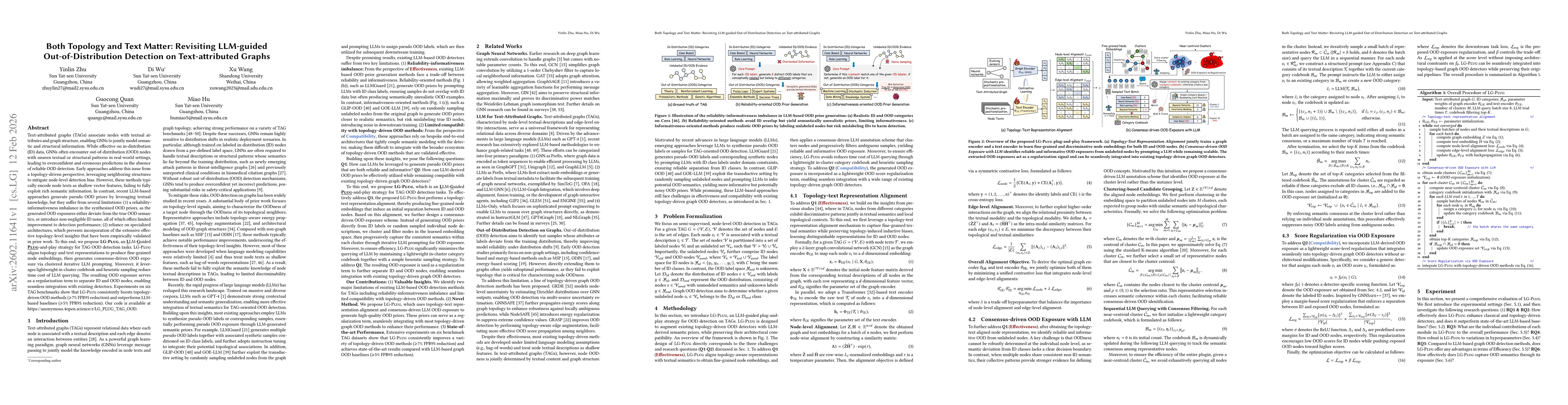 Thumbnail for Both Topology and Text Matter: Revisiting LLM-guided Out-of-Distribution Detection on Text-attributed Graphs