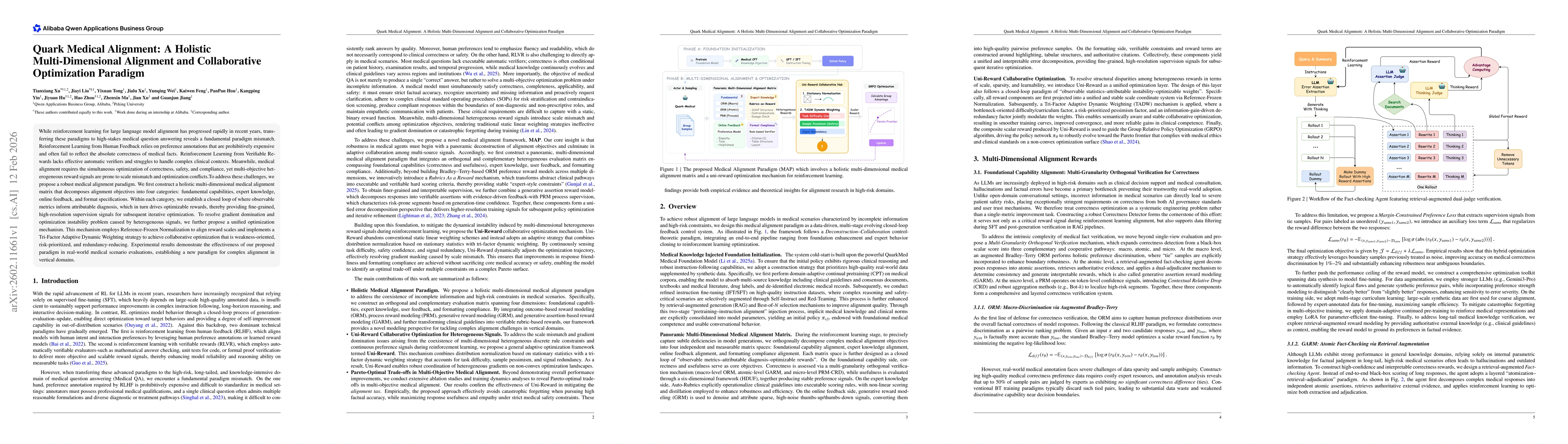 Thumbnail for Quark Medical Alignment: A Holistic Multi-Dimensional Alignment and Collaborative Optimization Paradigm