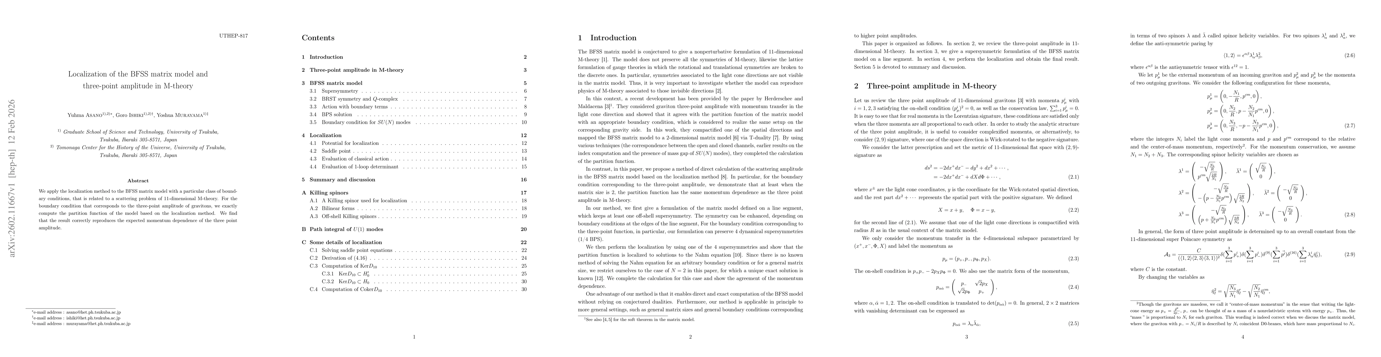 Thumbnail for Localization of the BFSS matrix model and three-point amplitude in M-theory