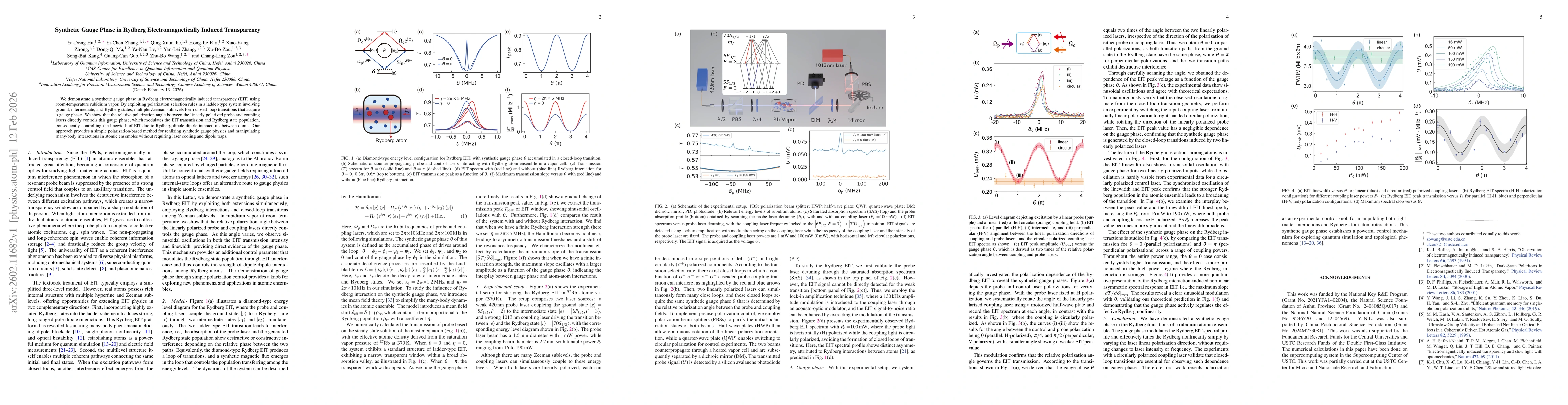 Thumbnail for Synthetic Gauge Phase in Rydberg Electromagnetically Induced Transparency