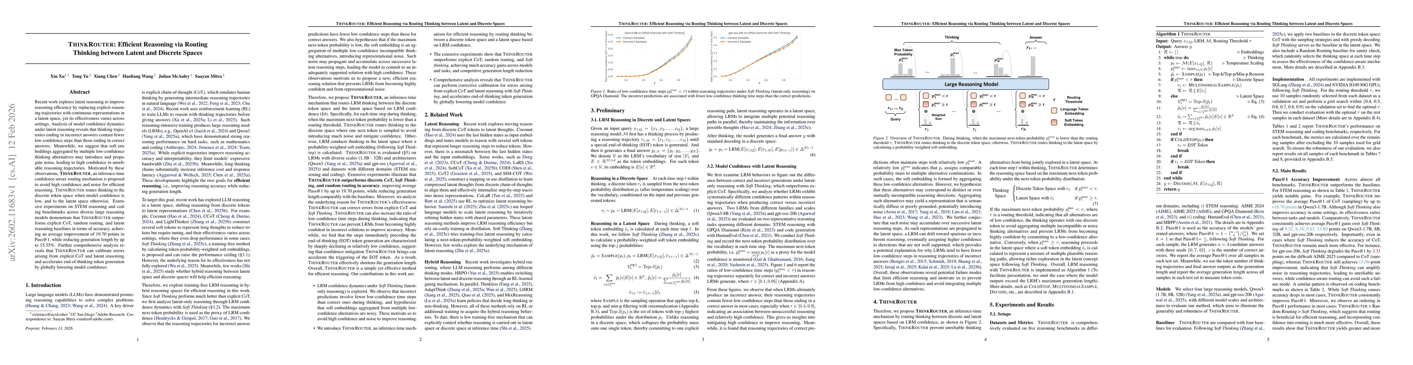 Thumbnail for ThinkRouter: Efficient Reasoning via Routing Thinking between Latent and Discrete Spaces