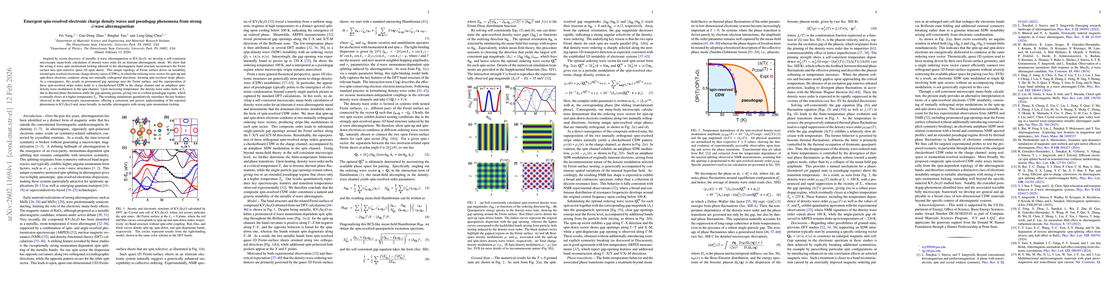 Thumbnail for Emergent spin-resolved electronic charge density waves and pseudogap phenomena from strong $d$-wave altermagnetism