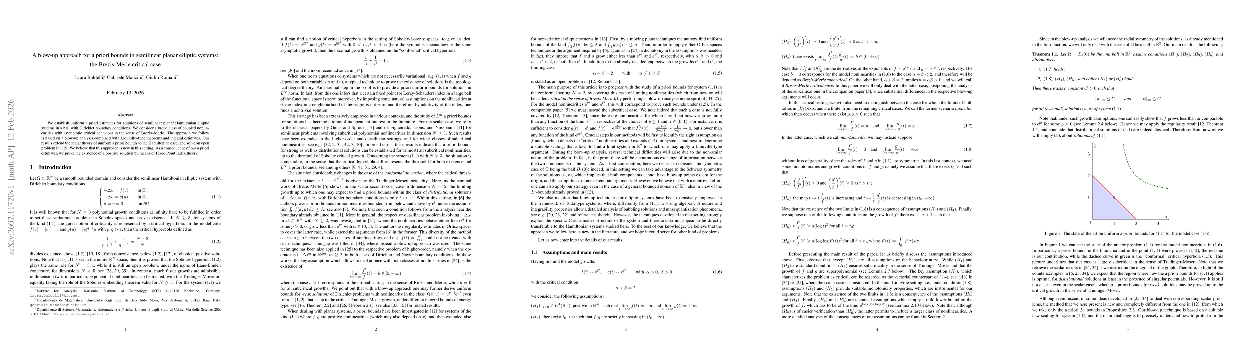 Thumbnail for A blow-up approach for a priori bounds in semilinear planar elliptic systems: the Brezis-Merle critical case