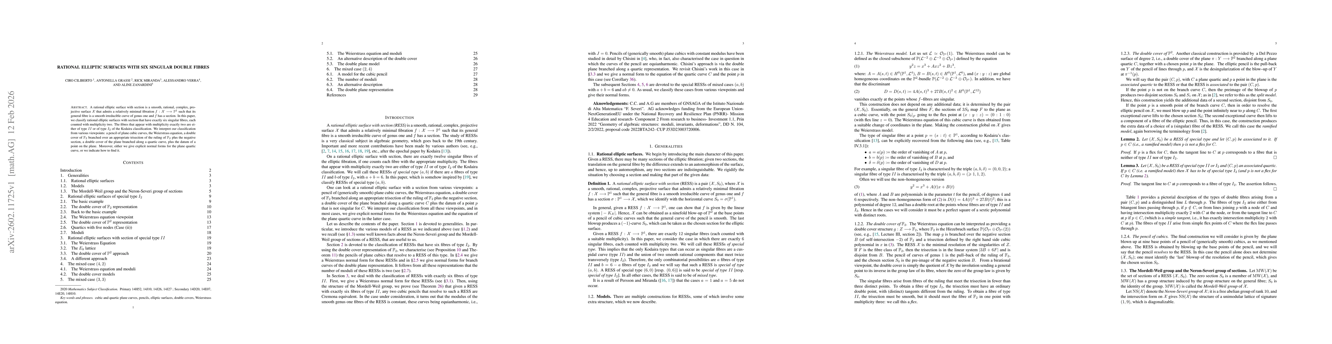 Thumbnail for Rational elliptic surfaces with six singular double fibres