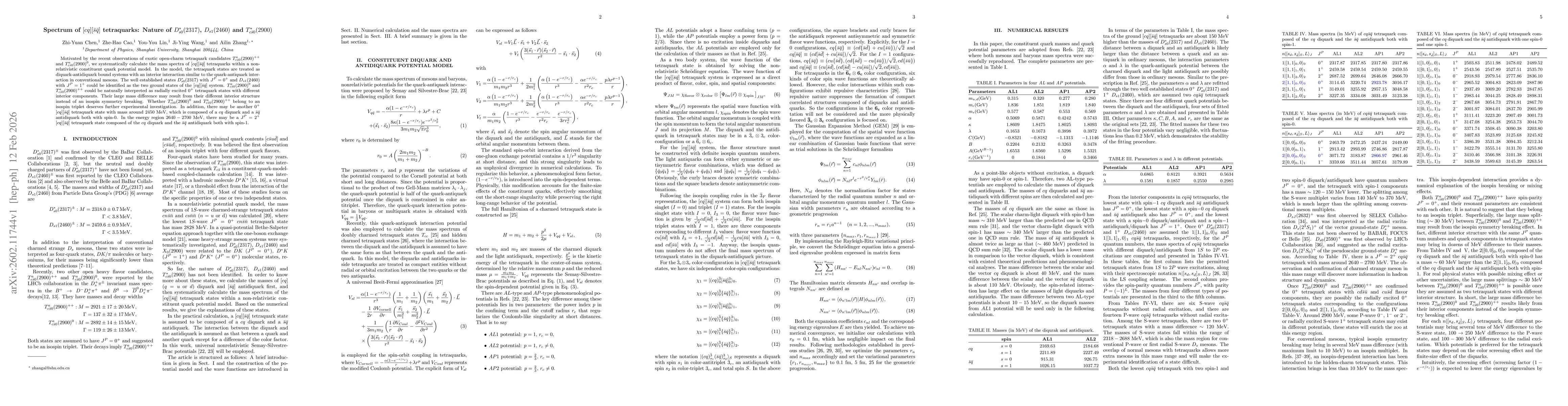 Thumbnail for Spectrum of $[cq][\bar{s}\bar{q}]$ tetraquarks: Nature of $D^*_{s0}(2317)$, $D_{s1}(2460)$ and $T^*_{c\bar s0}(2900)$