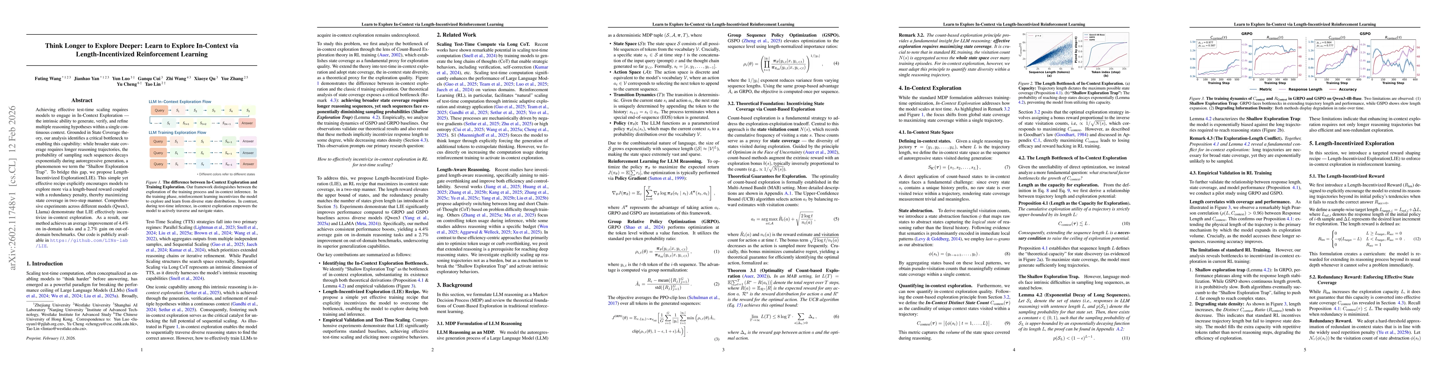 Thumbnail for Think Longer to Explore Deeper: Learn to Explore In-Context via Length-Incentivized Reinforcement Learning