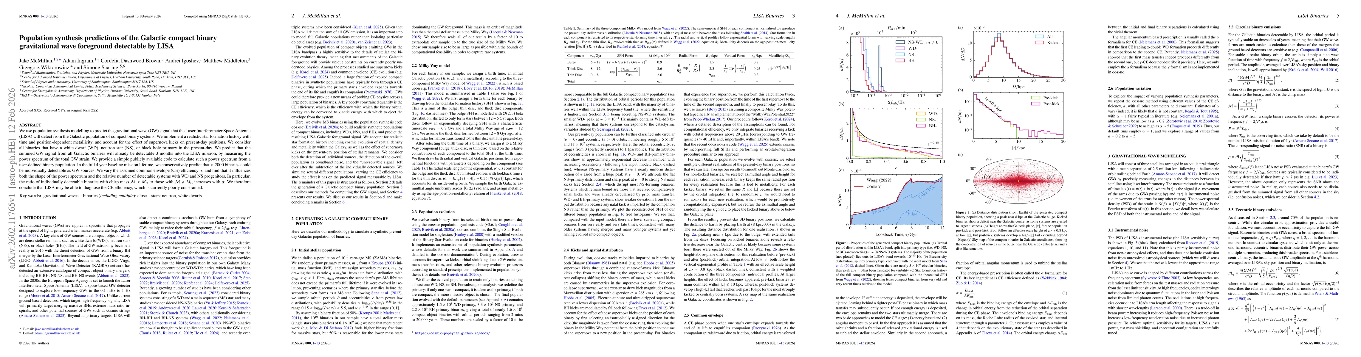 Thumbnail for Population synthesis predictions of the Galactic compact binary gravitational wave foreground detectable by LISA