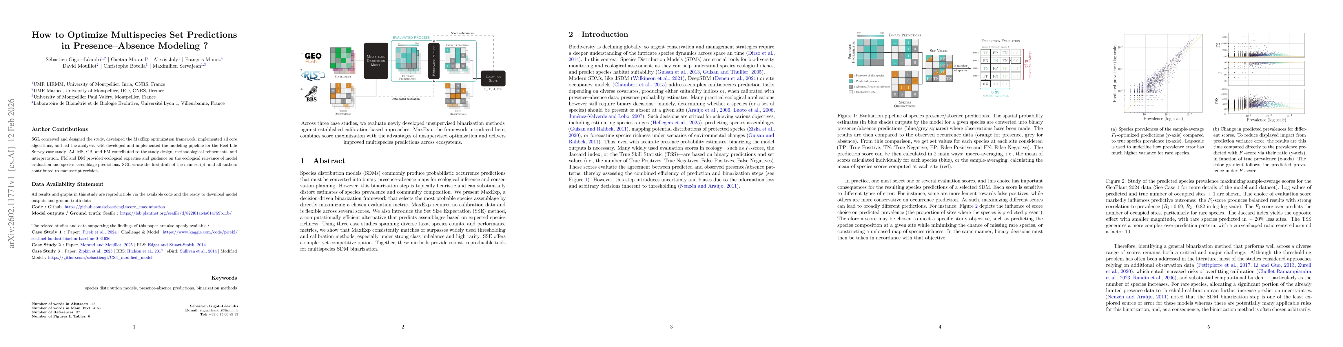 Thumbnail for How to Optimize Multispecies Set Predictions in Presence-Absence Modeling ?
