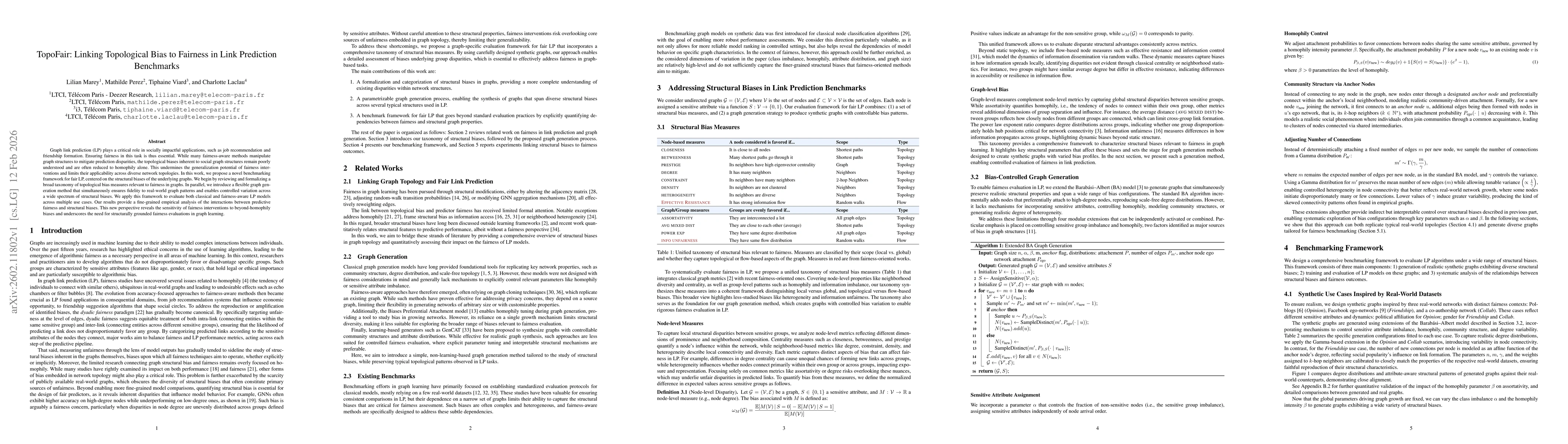 Thumbnail for TopoFair: Linking Topological Bias to Fairness in Link Prediction Benchmarks