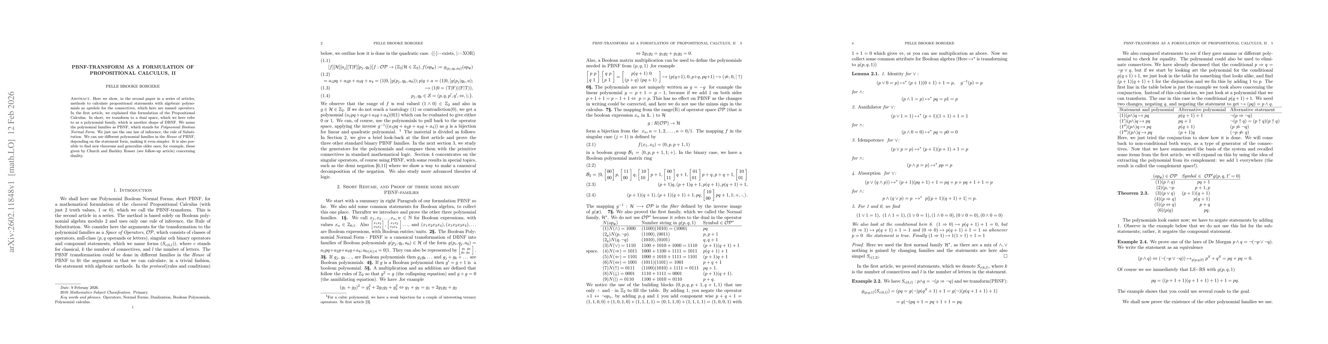 Thumbnail for PBNF-transform as a formulation of Propositional Calculus, II