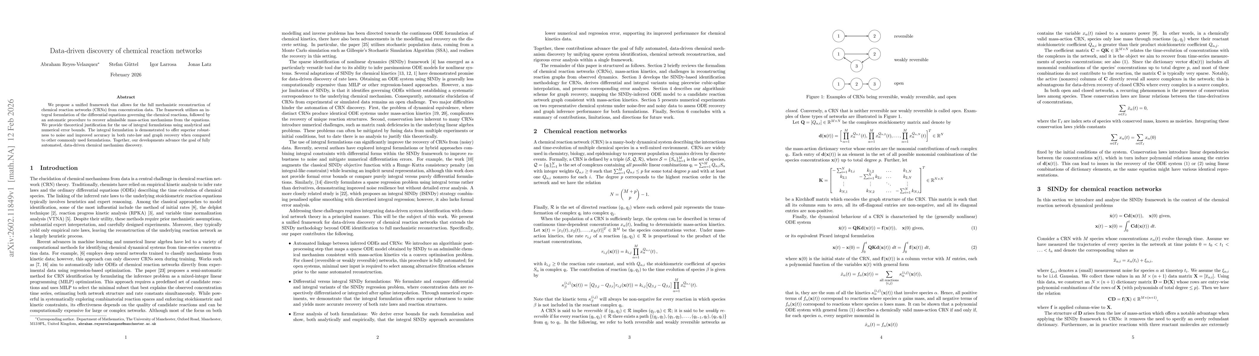 Thumbnail for Data-driven discovery of chemical reaction networks