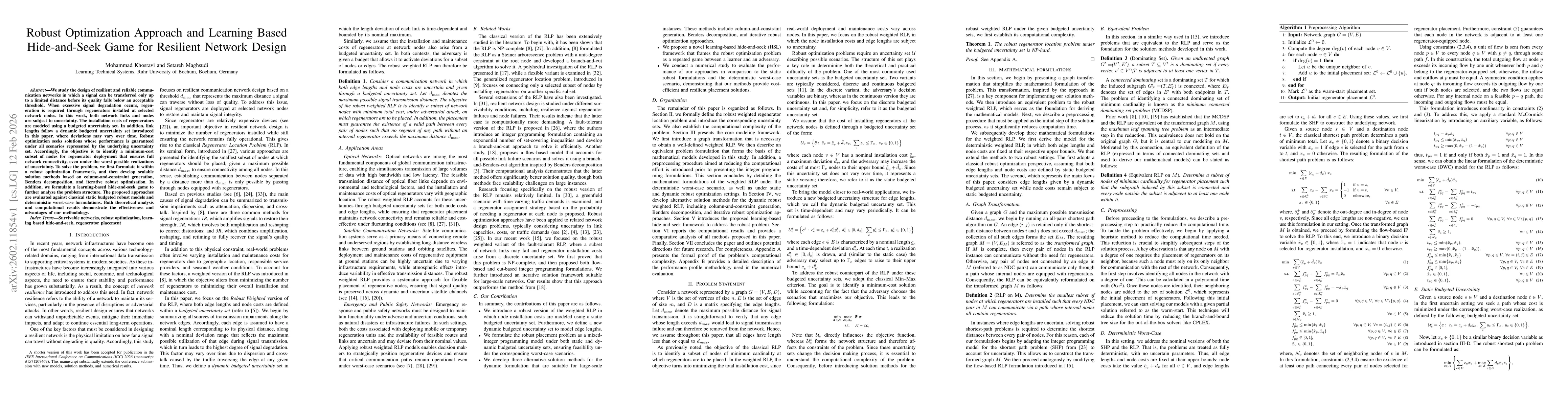 Thumbnail for Robust Optimization Approach and Learning Based Hide-and-Seek Game for Resilient Network Design