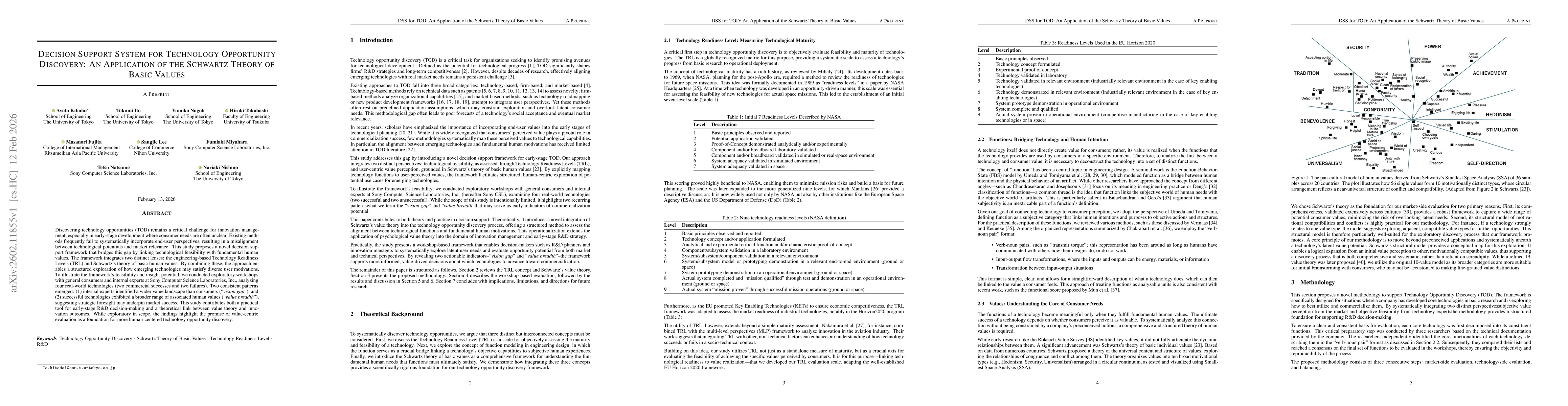 Thumbnail for Decision Support System for Technology Opportunity Discovery: An Application of the Schwartz Theory of Basic Values