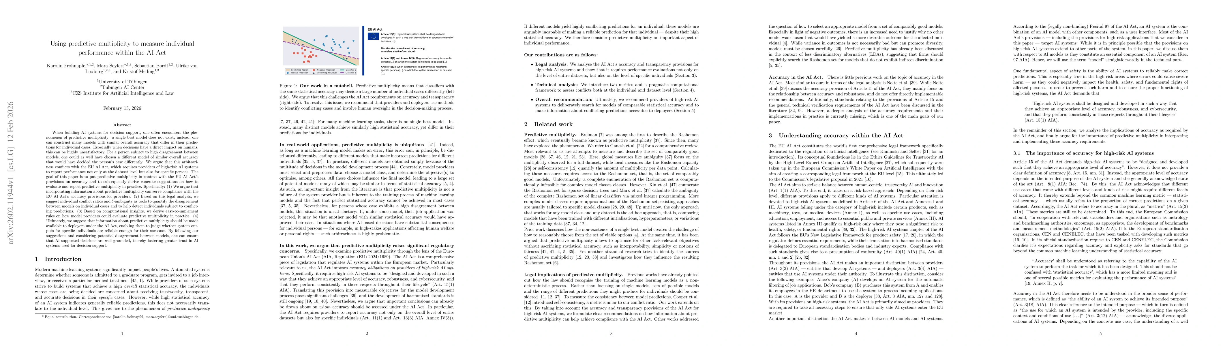 Thumbnail for Using predictive multiplicity to measure individual performance within the AI Act