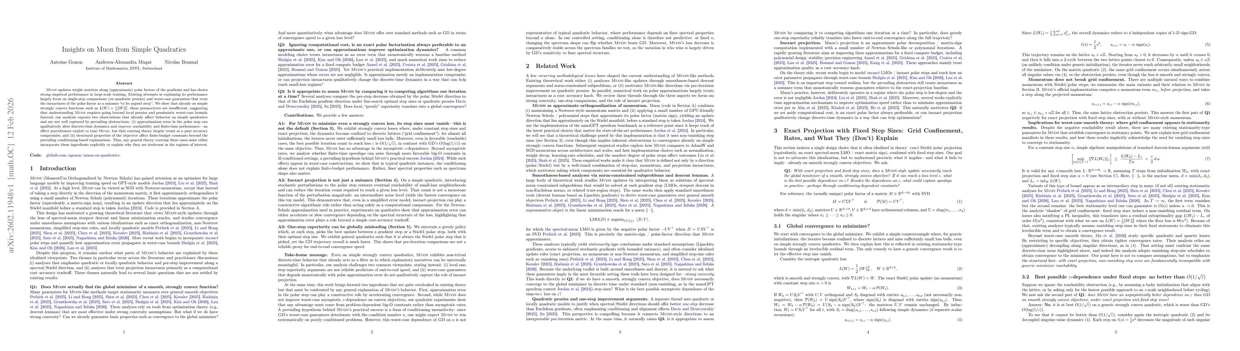 Thumbnail for Insights on Muon from Simple Quadratics