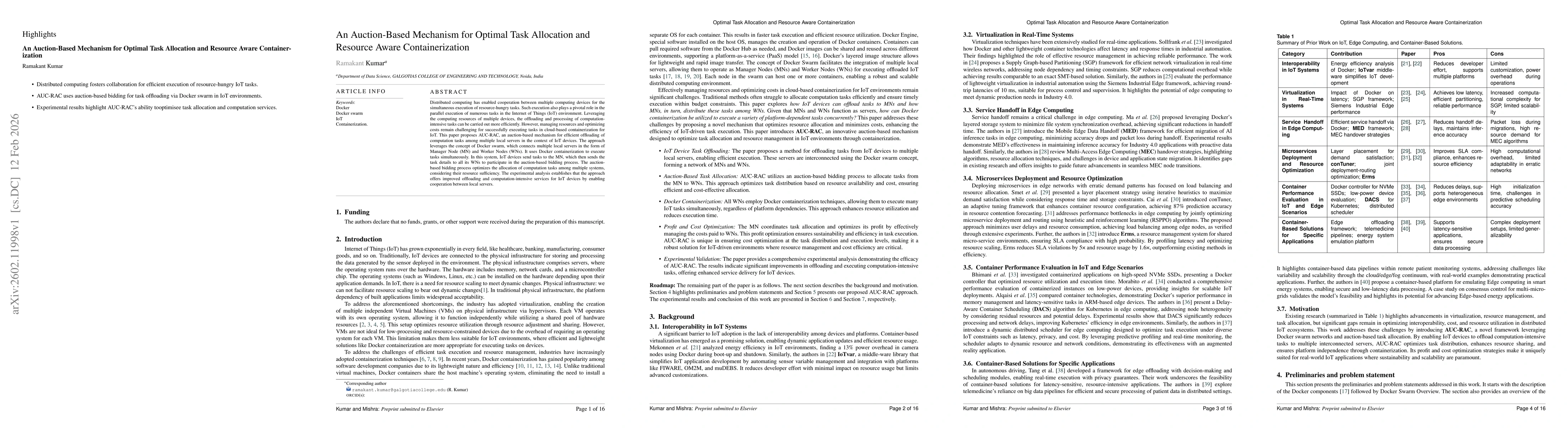 Thumbnail for An Auction-Based Mechanism for Optimal Task Allocation and Resource Aware Containerization