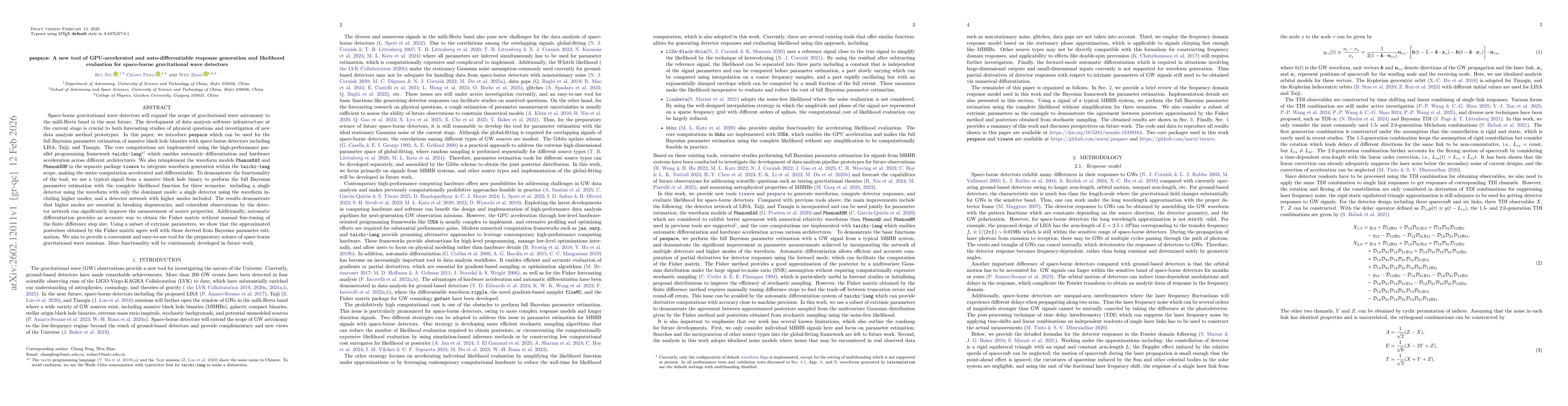 Thumbnail for pespace: A new tool of GPU-accelerated and auto-differentiable response generation and likelihood evaluation for space-borne gravitational wave detectors
