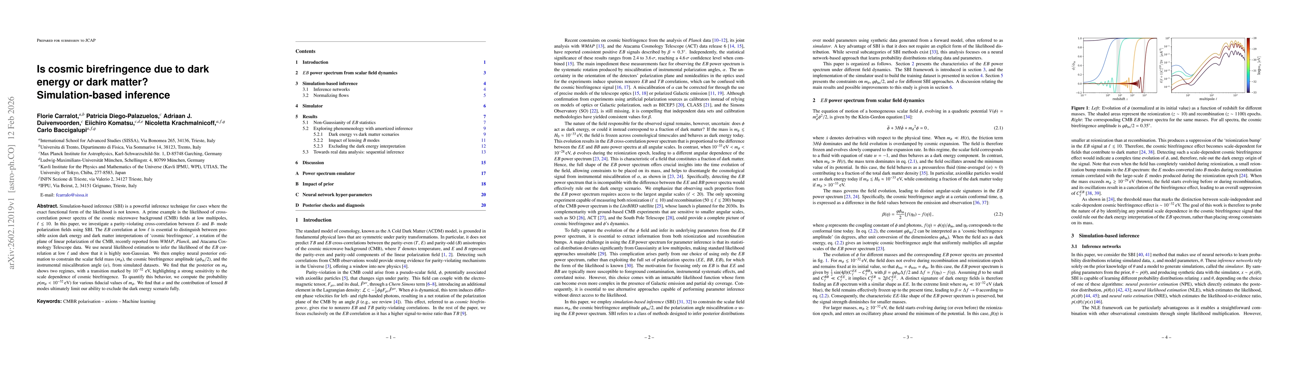 Thumbnail for Is cosmic birefringence due to dark energy or dark matter? Simulation-based inference