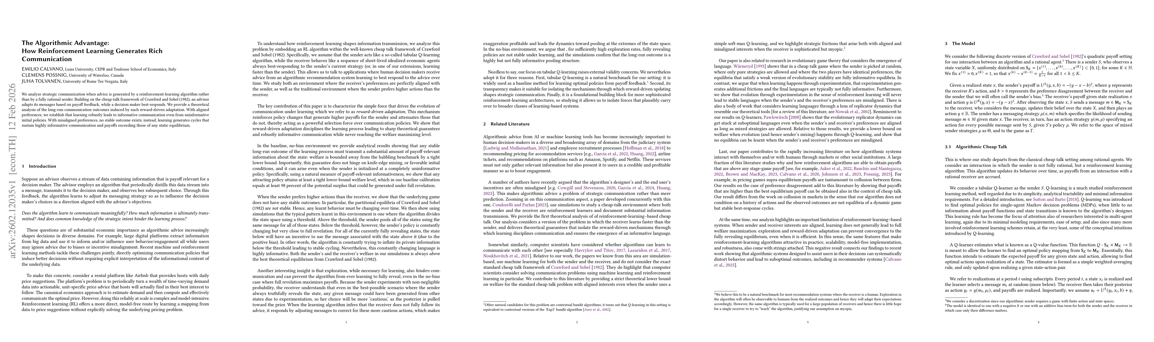 Thumbnail for The Algorithmic Advantage: How Reinforcement Learning Generates Rich Communication