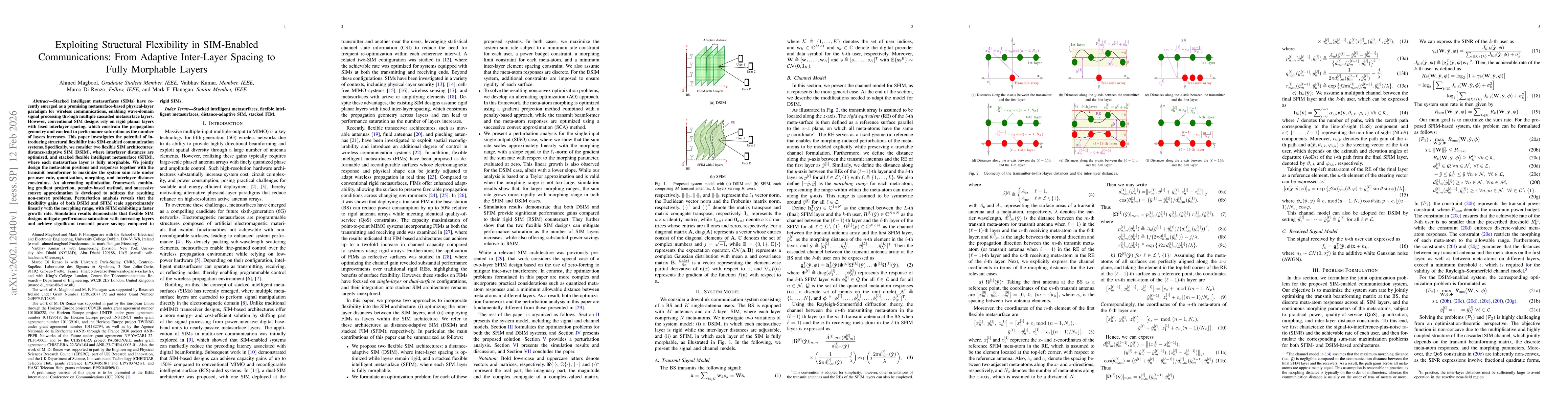 Thumbnail for Exploiting Structural Flexibility in SIM-Enabled Communications: From Adaptive Inter-Layer Spacing to Fully Morphable Layers