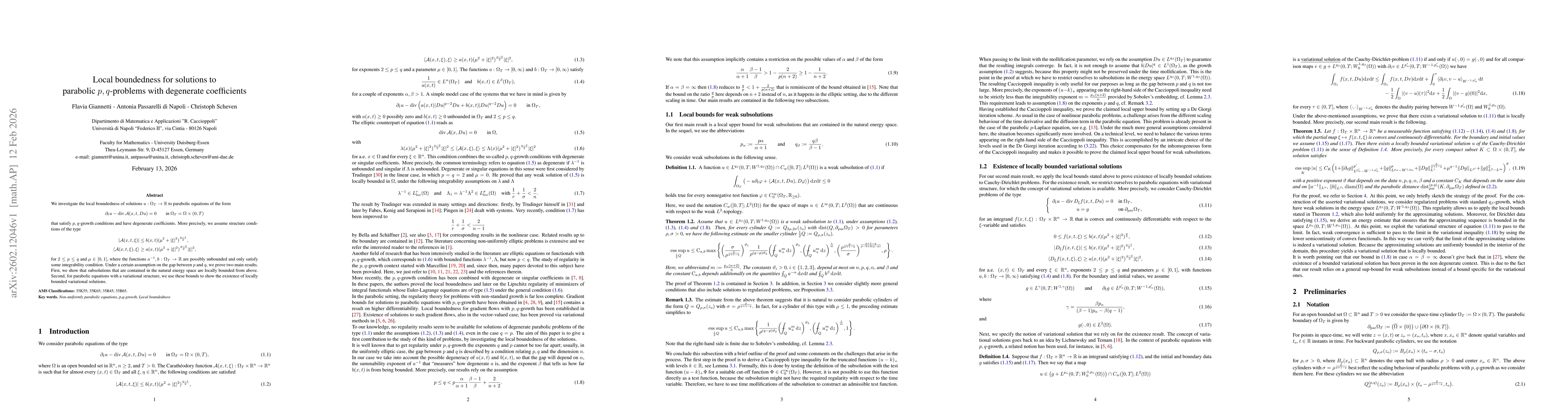 Thumbnail for Local boundedness for solutions to parabolic $p,q$-problems with degenerate coefficients