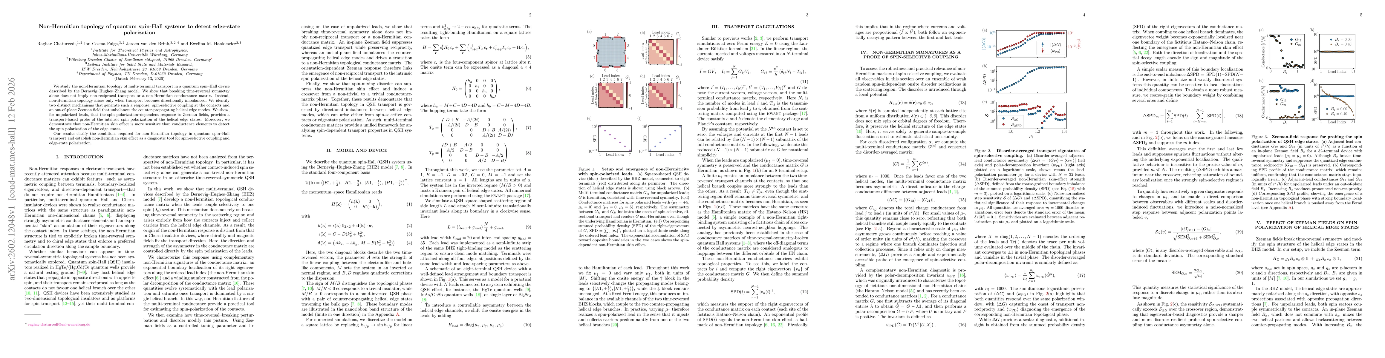 Thumbnail for Non-Hermitian topology of quantum spin-Hall systems to detect edge-state polarization