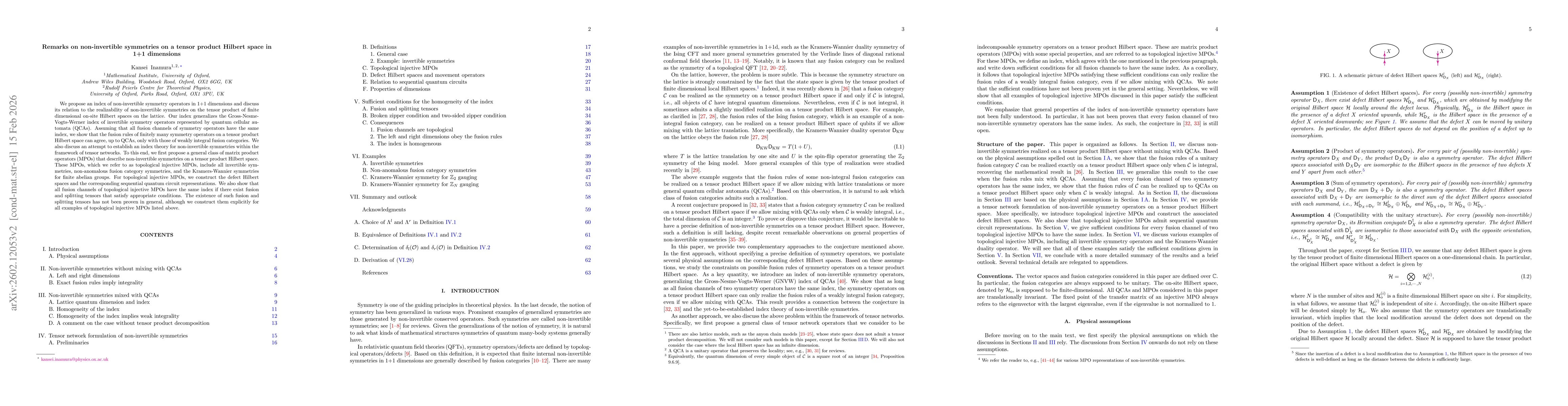 Thumbnail for Remarks on non-invertible symmetries on a tensor product Hilbert space in 1+1 dimensions