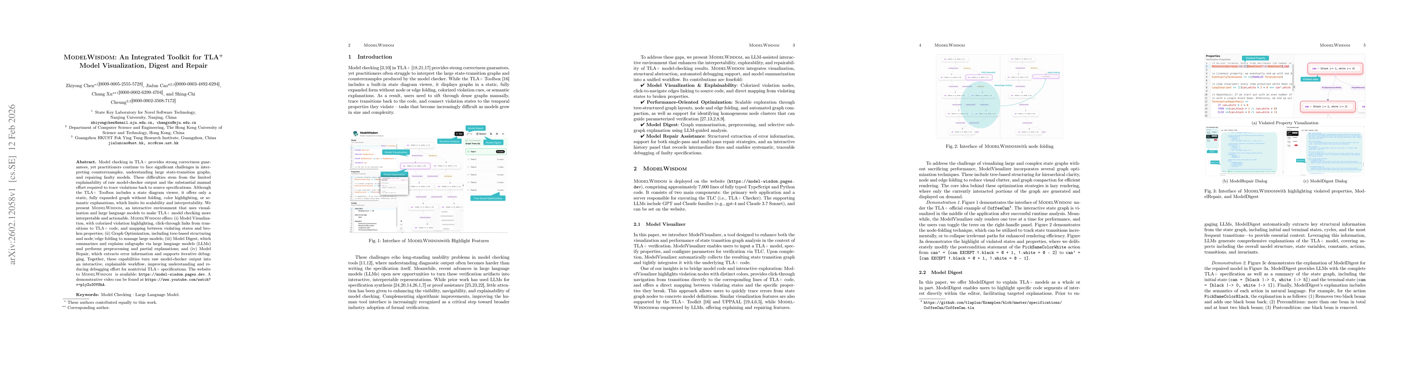 Thumbnail for ModelWisdom: An Integrated Toolkit for TLA+ Model Visualization, Digest and Repair