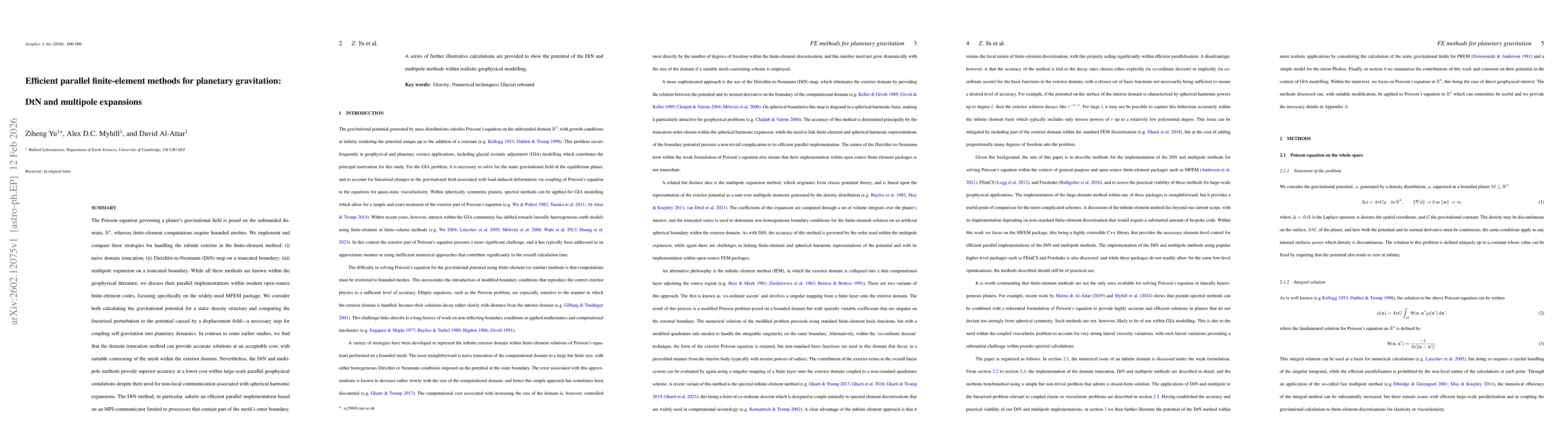 Thumbnail for Efficient parallel finite-element methods for planetary gravitation: DtN and multipole expansions