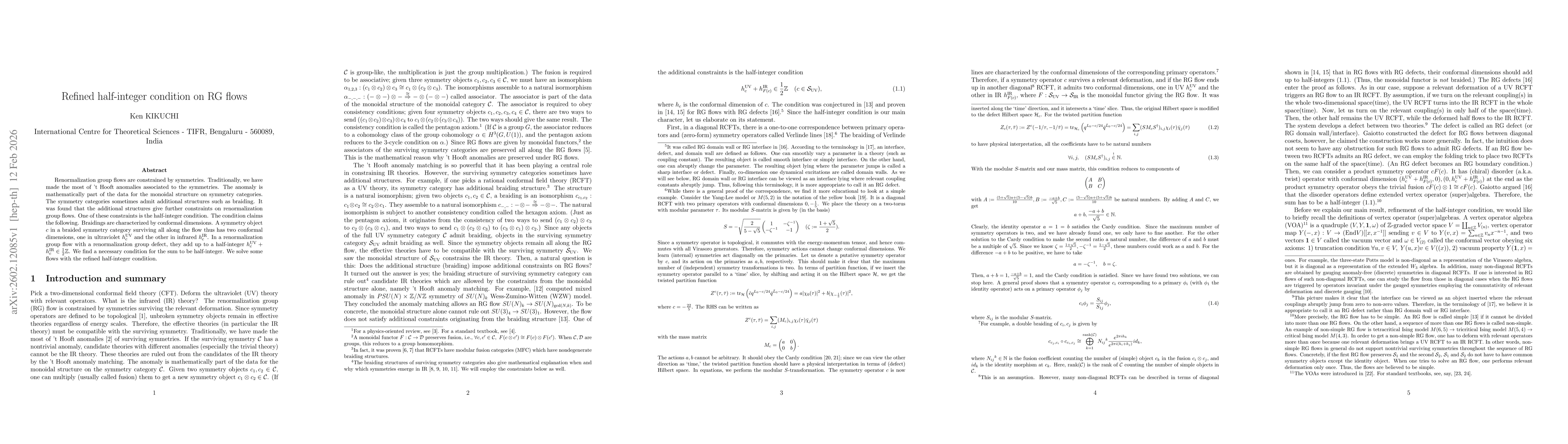 Thumbnail for Refined half-integer condition on RG flows