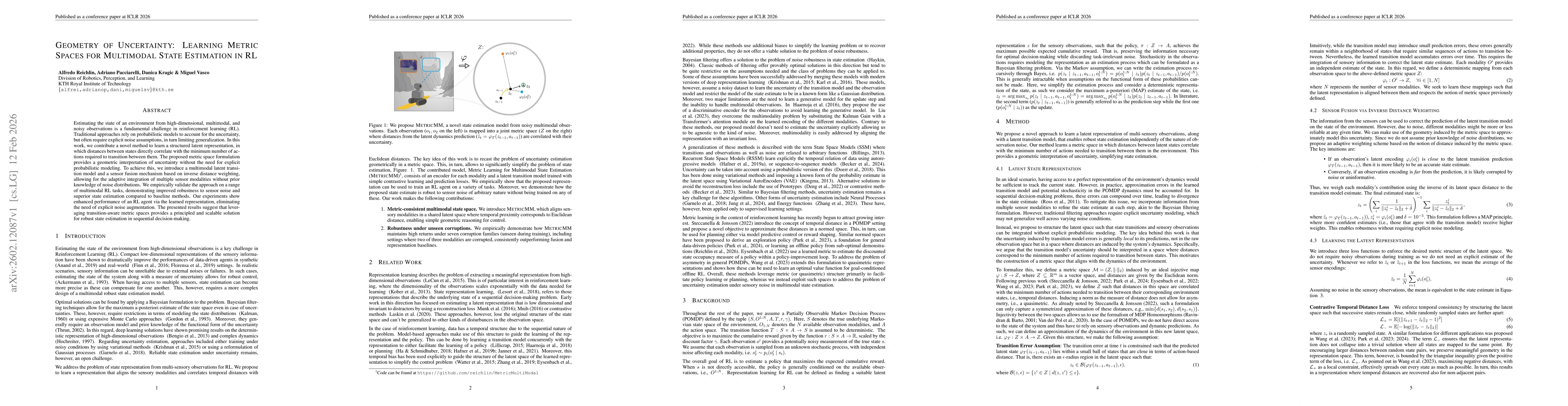 Thumbnail for Geometry of Uncertainty: Learning Metric Spaces for Multimodal State Estimation in RL
