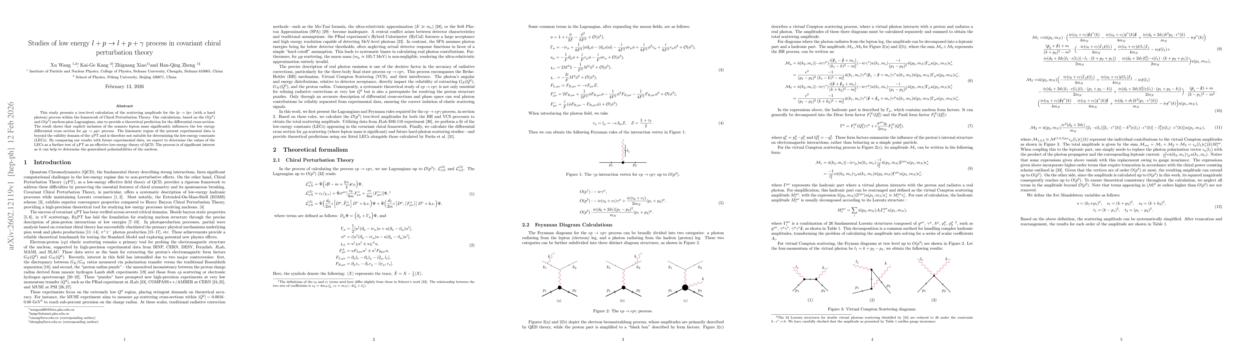 Thumbnail for Studies of low energy $l+p\to l+p+γ$ process in covariant chiral perturbation theory
