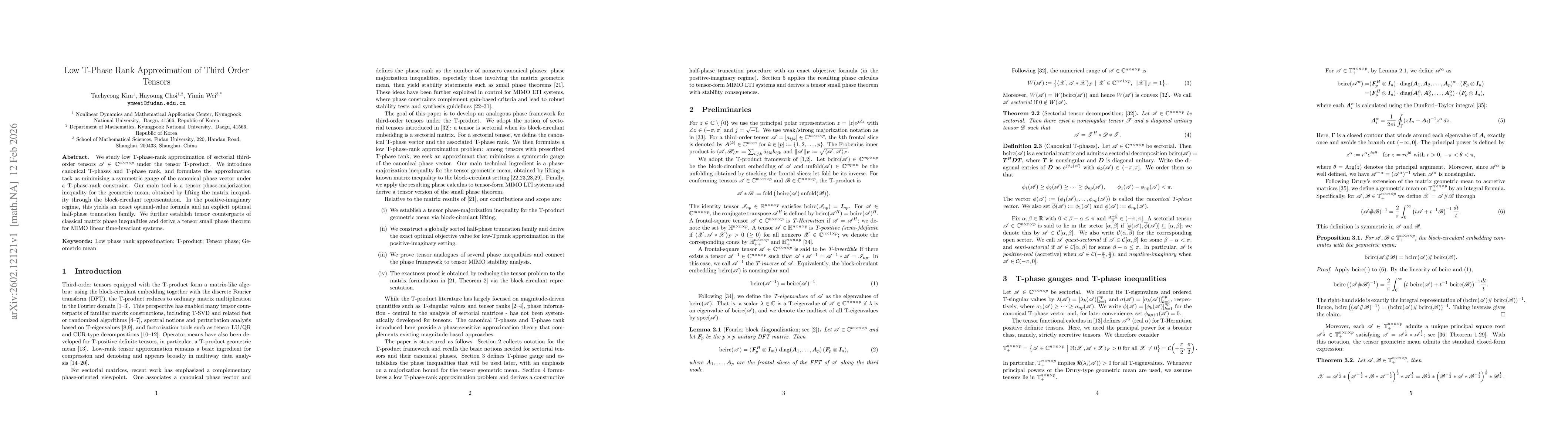Thumbnail for Low T-Phase Rank Approximation of Third Order Tensors