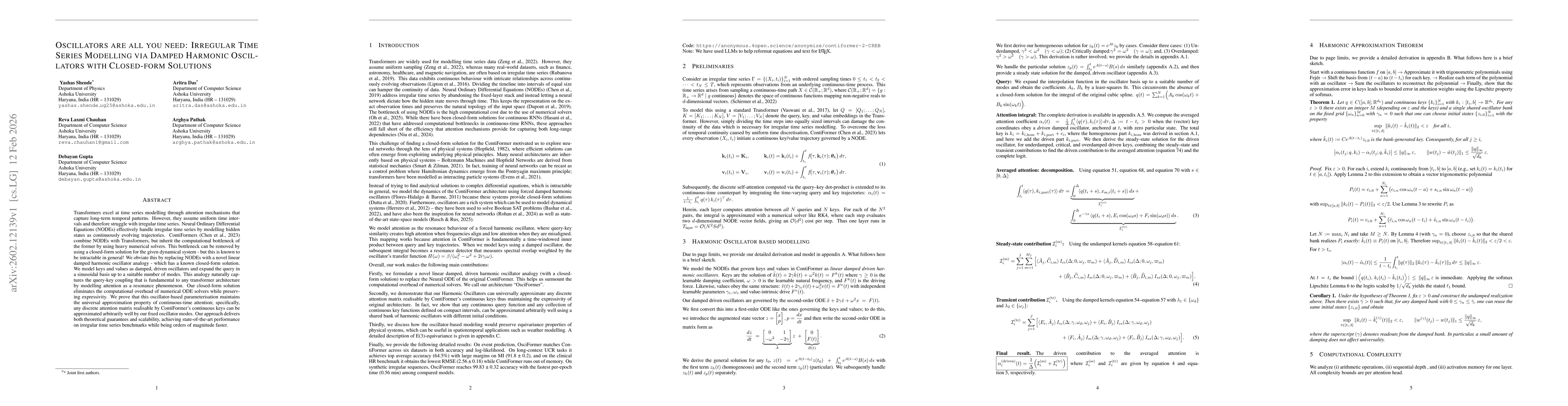 Thumbnail for Oscillators Are All You Need: Irregular Time Series Modelling via Damped Harmonic Oscillators with Closed-Form Solutions