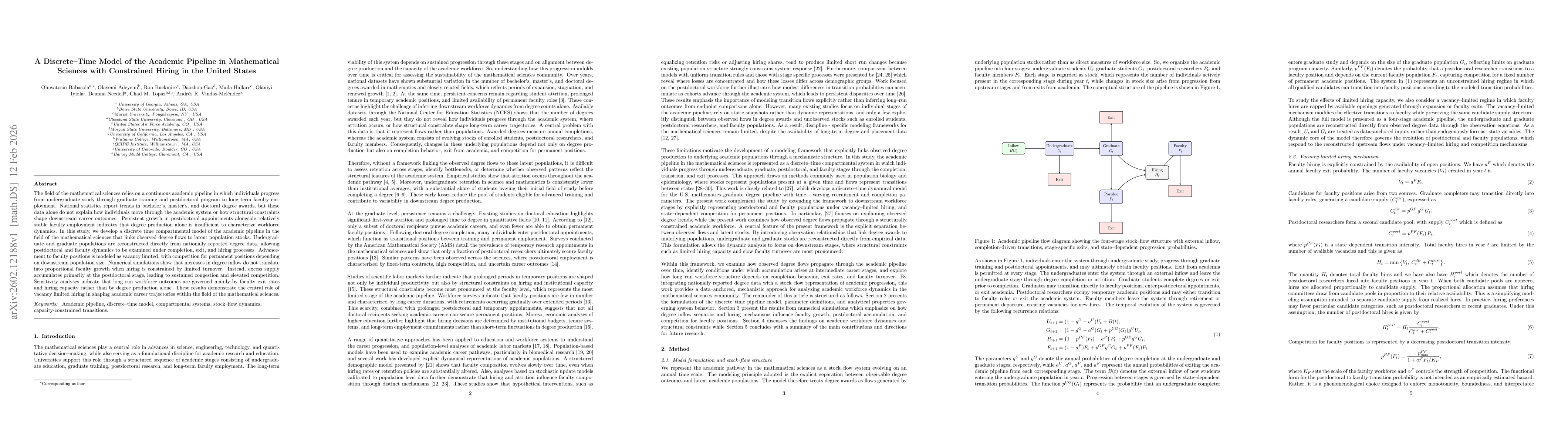 Thumbnail for A Discrete-Time Model of the Academic Pipeline in Mathematical Sciences with Constrained Hiring in the United States