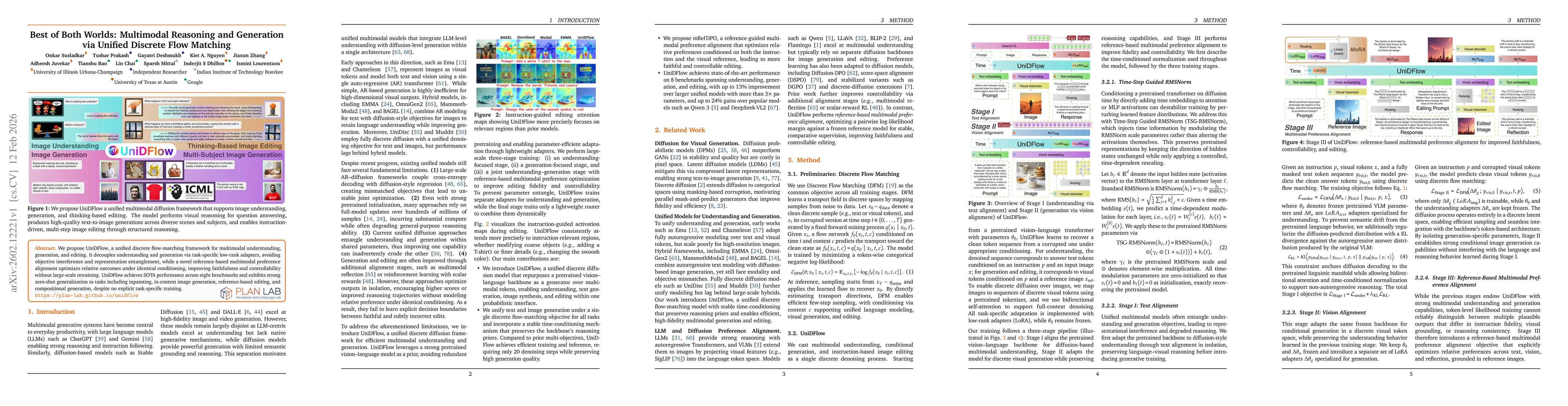 Thumbnail for Best of Both Worlds: Multimodal Reasoning and Generation via Unified Discrete Flow Matching