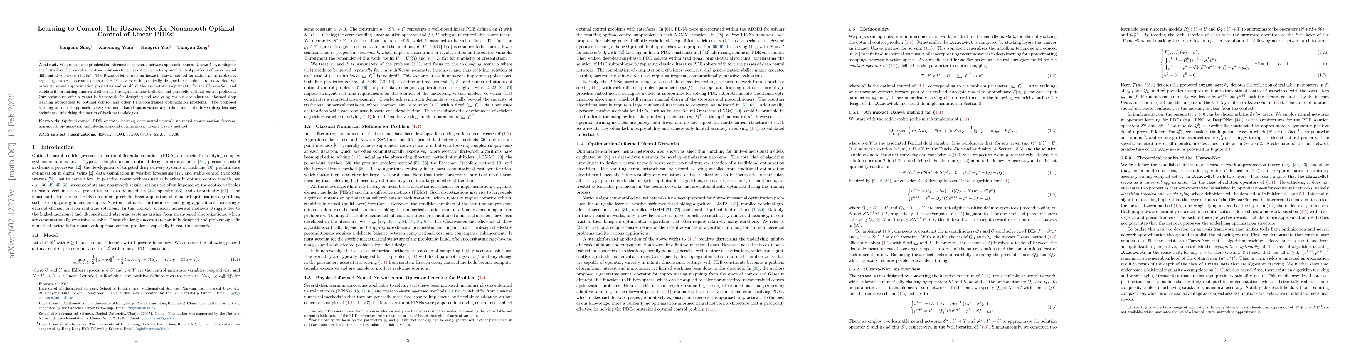 Thumbnail for Learning to Control: The iUzawa-Net for Nonsmooth Optimal Control of Linear PDEs