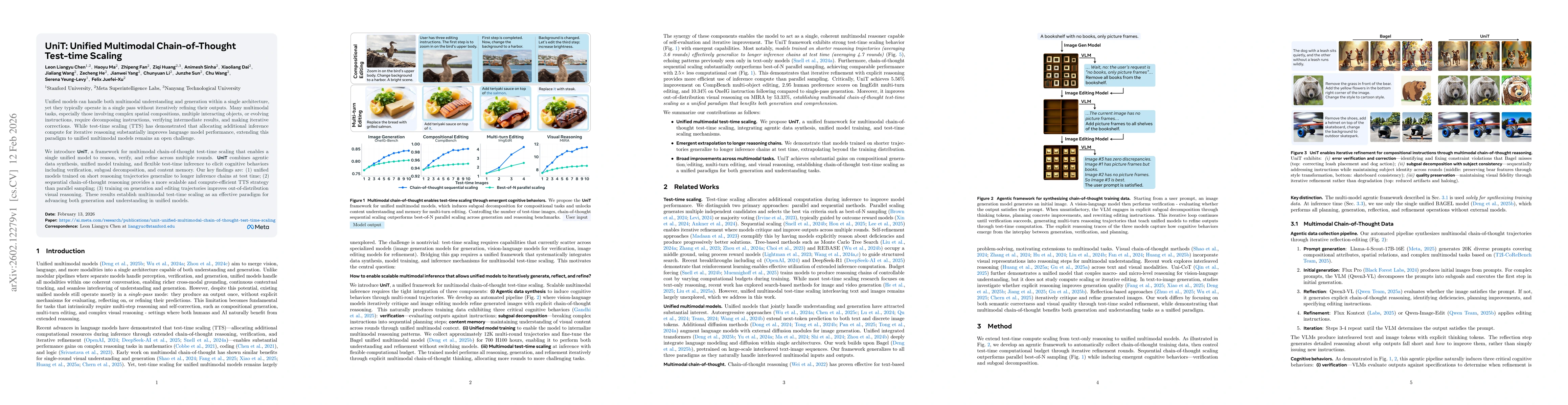 Thumbnail for UniT: Unified Multimodal Chain-of-Thought Test-time Scaling