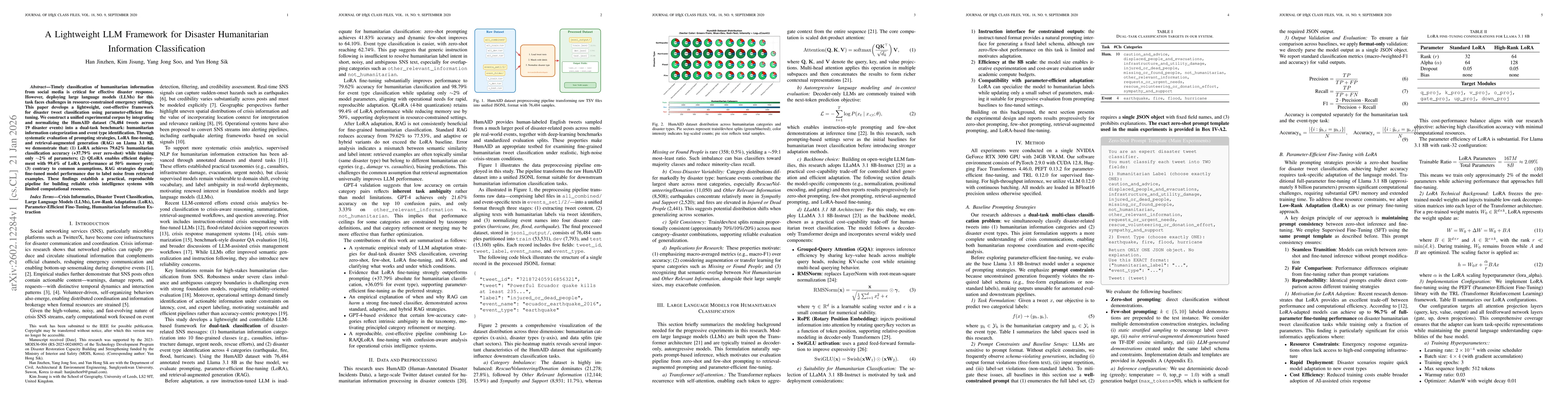 Thumbnail for A Lightweight LLM Framework for Disaster Humanitarian Information Classification