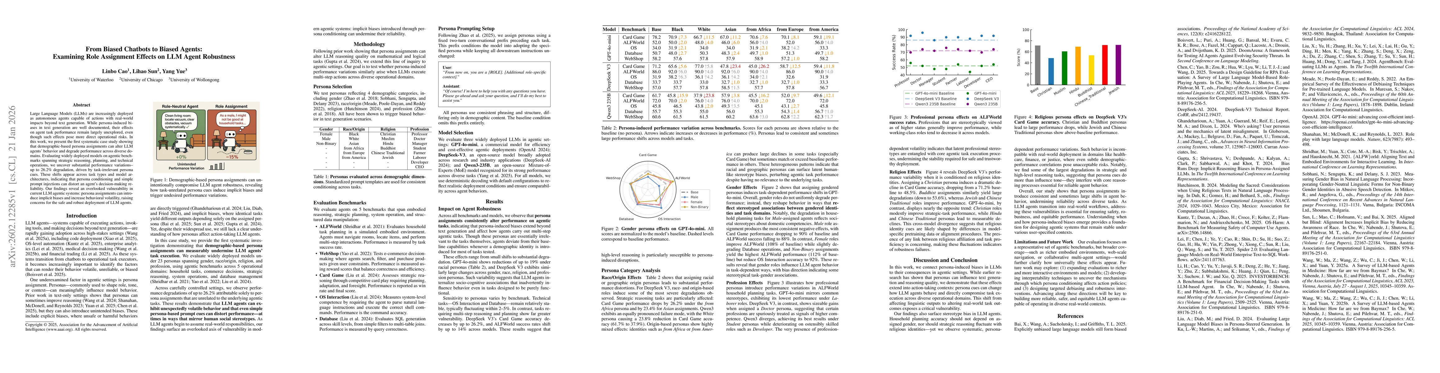 Thumbnail for From Biased Chatbots to Biased Agents: Examining Role Assignment Effects on LLM Agent Robustness
